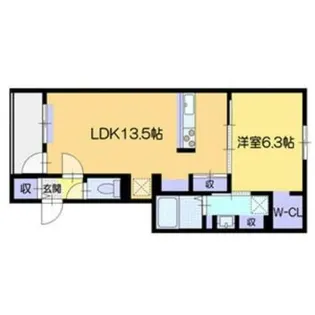 ネコフィーノルナ【3-F号室】の間取り