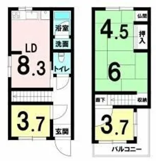 大阪府和泉市伯太町4丁目【一戸建】の間取り