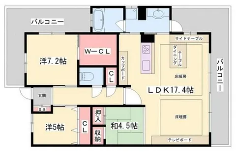 アルファステイツ神屋町【7階】の間取り
