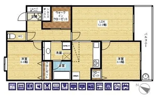 2LDKの間取り画像