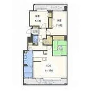 北海道札幌市中央区南七条西23丁目【マンション】の間取り