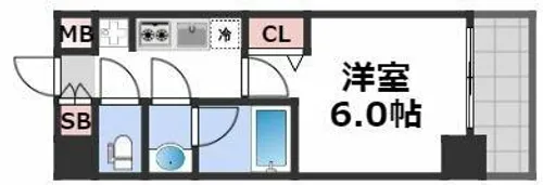gm難波ウエストD.C.【8階】の間取り