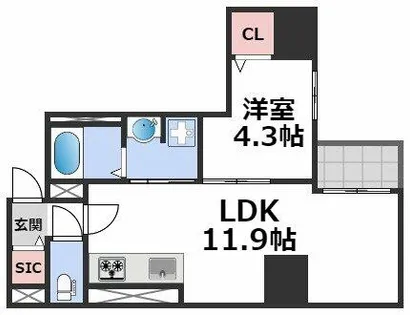 Gran Pino内淡路【8階】の間取り