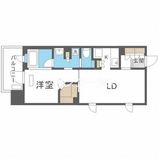 パークアクシス心斎橋【901号室】の間取り