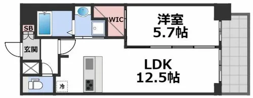 プレサンスOSAKA東成中本ハーヴィル【5階】の間取り