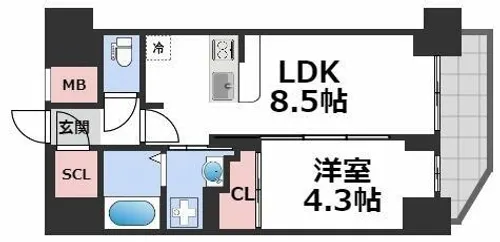 セレニテ本町リアン【12階】の間取り