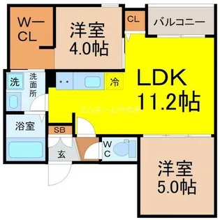 REGALEST SKY 志賀本通【2階】の間取り