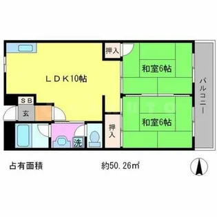 フラット北白川【2階】の間取り