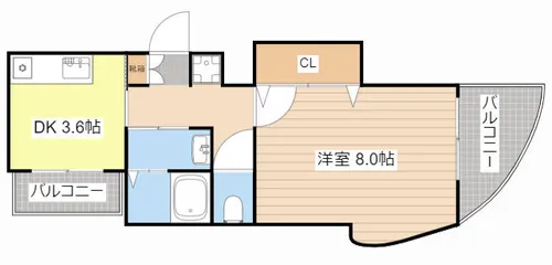 エバーグリーン植政【303号室】の間取り