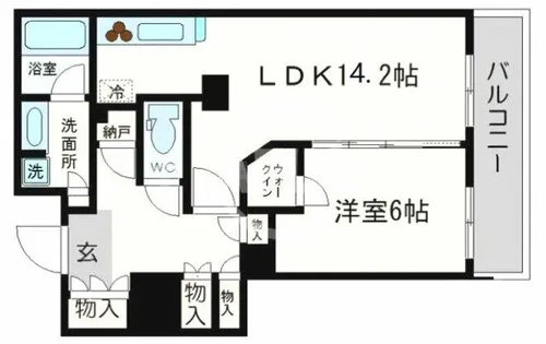 ブランズタワー・ウェリス心斎橋SOUTH【26階】の間取り
