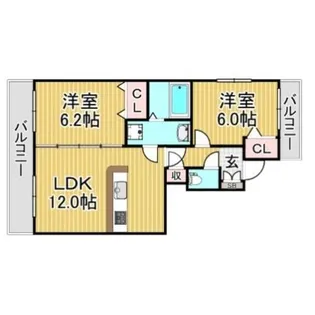 福岡県大野城市下大利3丁目【マンション】の間取り