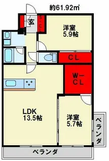 福岡県北九州市戸畑区中原西1丁目【マンション】の間取り
