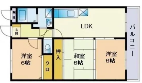 福岡県大野城市上大利2丁目【マンション】の間取り