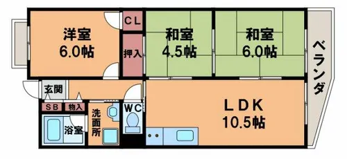 ジュネス岩井【3階】の間取り