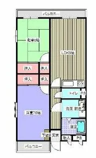 2LDKの間取り画像