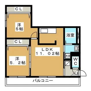 サンヴィレッジ琴似【1階】の間取り