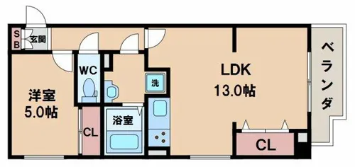 エール阿倍野元町【3階】の間取り