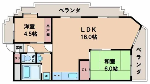 グランドール阿倍野【3階】の間取り