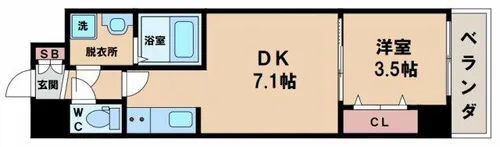 レオンコンフォート天王寺東【9階】の間取り