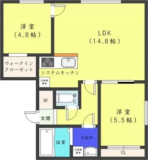 Peche山鼻 D【3階】の間取り