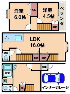 大阪府大阪市阿倍野区共立通1丁目【一戸建】の間取り