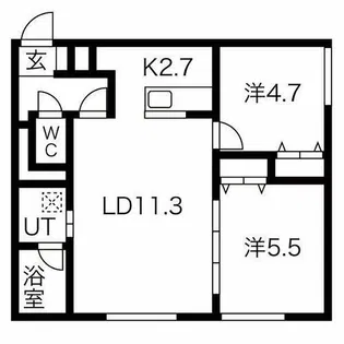 アプリーラ稲穂【1階】の間取り