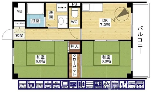 リアライズ上新庄【2階】の間取り
