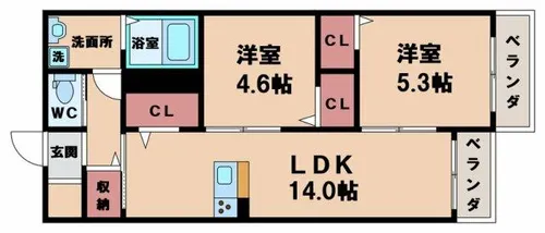 K1阪南町【2階】の間取り