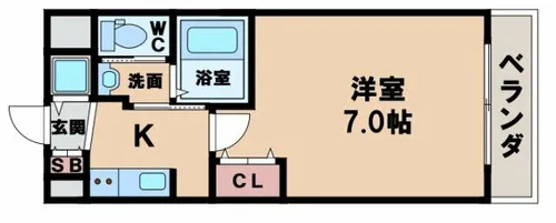 ミリアン四天王寺夕陽丘【10階】の間取り