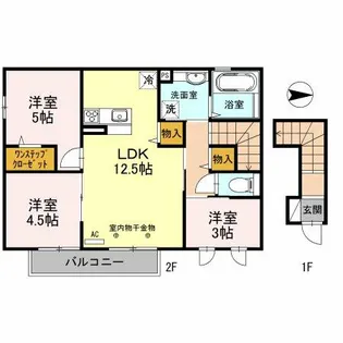 メゾンドフルールⅡ【2階】の間取り