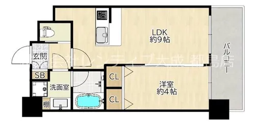 大阪府大阪市旭区高殿6丁目【マンション】の間取り