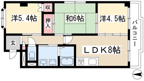 プラティークヴィラ【3階】の間取り
