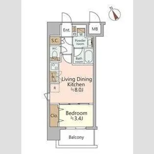 ジオエント福島野田レジデンス【12階】の間取り