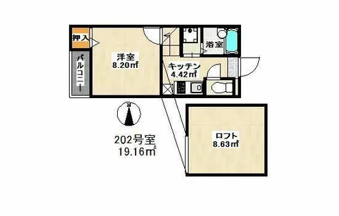 福岡県福岡市南区塩原4丁目【アパート】の間取り