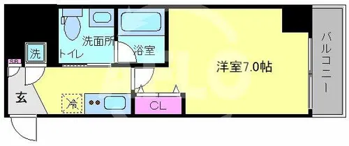 プリエールTAT江戸堀【4階】の間取り