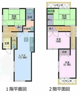 大阪府岸和田市松風町【一戸建】の間取り