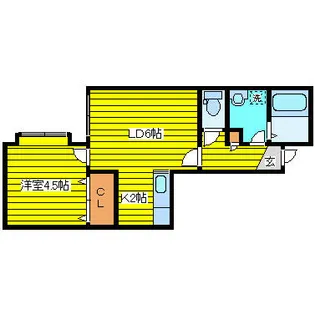 グランディオール元町【206号室】の間取り