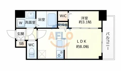 エスリードレジデンス ザ・グラン大阪福島クラス【4階】の間取り