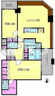 ディーグラフォート大阪NYタワー肥後橋【44階】の間取り