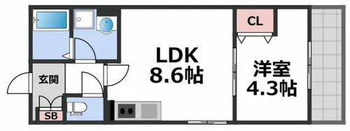 badge tomoi Est Ⅱ【3階】の間取り