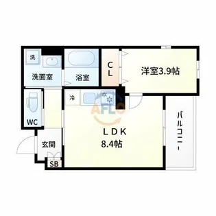 サンバレー柏里【1階】の間取り