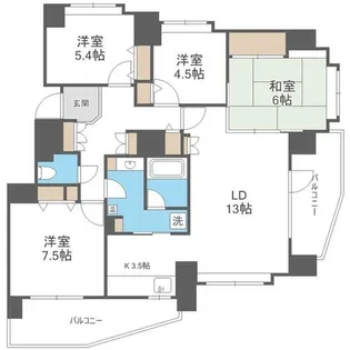 ライオンズヒルズ平岸壱番館【1階】の間取り