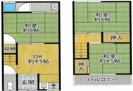 大阪府大阪市住之江区西住之江4丁目【一戸建】の間取り