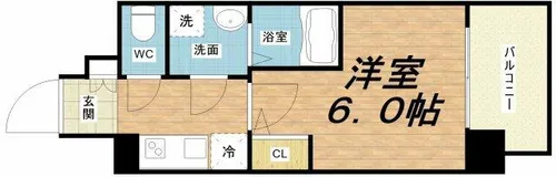 エスリードレジデンスグラン大阪福島ノース【7階】の間取り