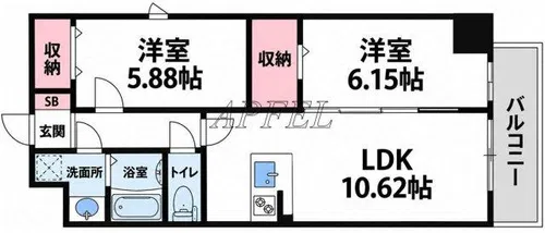 アートレジデンス梅田北Ⅱ【2階】の間取り