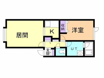 ラフィーネ知利別【202号室】の間取り