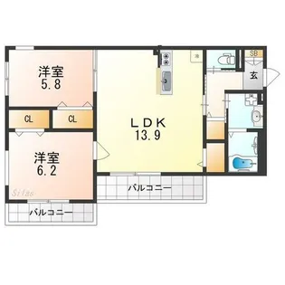 Foresta小町【2階】の間取り