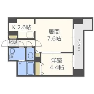 レジディア札幌駅前【13階】の間取り