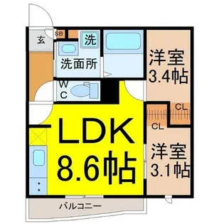 Precious桜本町【4階】の間取り