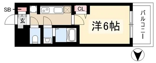 プレサンス太閤通駅前デュプル【5階】の間取り